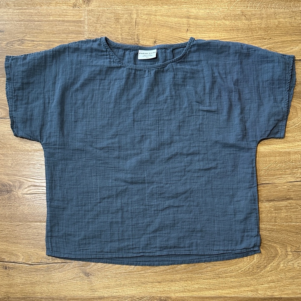 Parachute 100% Organic Cotton Gauze Slate Blue Top Medum